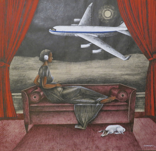 Copperi (Luis Alberto Pérez Copperi) #5599. "Insomnia y mas," N.D. Printers ink and pencil on Kraft paper. 26.75" x 28.5"