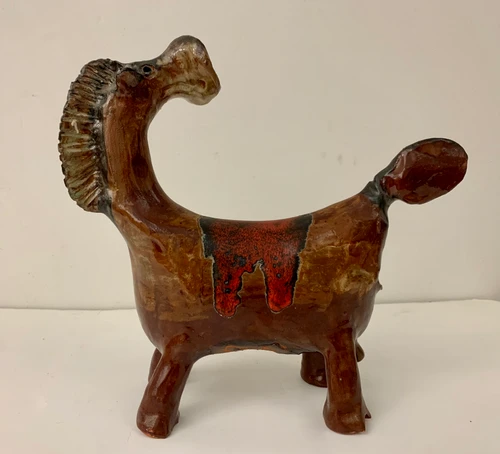 Fuster (José Rodríguez Fuster), Untitled, 1988. Glazed ceramic horse. 10" H x 10" L x 3.5" W. #5837D