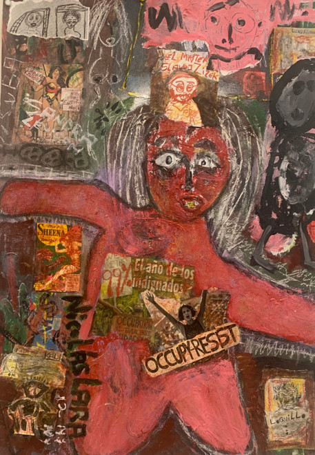 NIcolas Lara,                                                                           Untitled, N.D. Mixed media on cardboard.                                 38" x 27”   #502