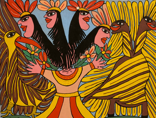 Lisita Lintre,                Untitled, N.D. Acrylic on paper.           10” x 13.5”               #2180