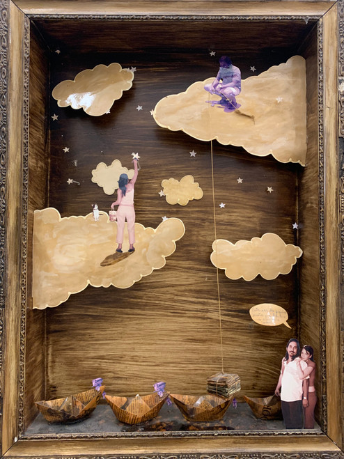 Adonis Moreno,                                                                                 Untitled, N.D. Mixed media: wood, photo collage.        #5667