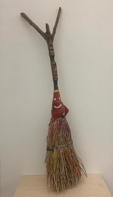 Wayacón (Julián Espinosa),                                            United, N.D. Mixed media: Hand carved tree branch, fabric and hay.              25” x 7” x 1”         #5436A(SL)
