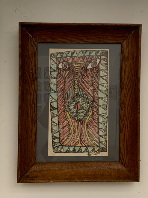 El Monje (Juan Andrés Rodríguez),  Untitled, 1992. Ink on paper.                                                  17.5” x 13.5” (Framed)                                                               #6625