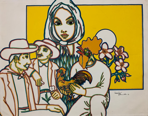 Ludovico (Eugenio Blanco Rodriguez) "Habana, Cuba," 1976. Ink on paper, 23" x 28.75"  #5846