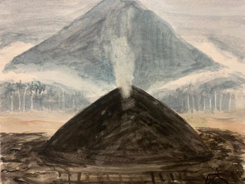 Lester Campa, Untitled, N.D. Watercolor on paper.     6” x 7”                                                                                                                  #1485
