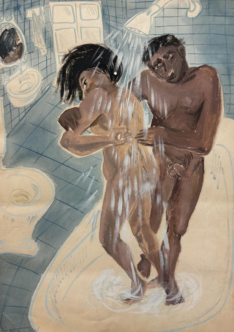 Rocio Garcia,                                                                                                                      From the series: "Baños," 1984. Tempera on paper.            28.5” x 20”                   #727