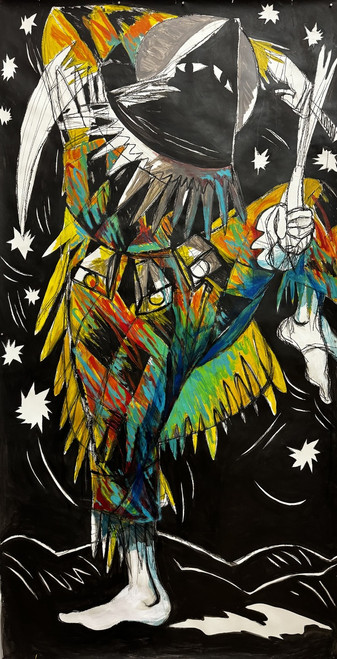 Jonathan Joubert Galloso, Untitled, 2023. Mixedmedia on paper.  80" x 42"   #5437A