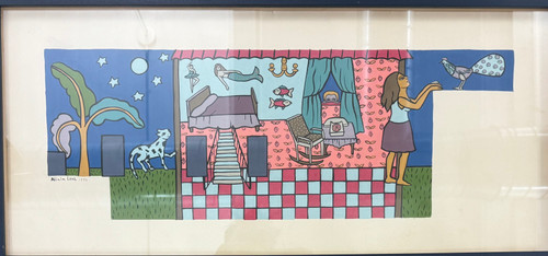 Alicia Leal,    Untitled. 1990. Tempera on paper.        13.5” x 27.5” #5185B (SL)