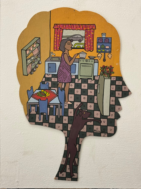 Alicia Leal, Untitled, 1987. Tempera on wood, 16" x 11". #5061U (SL)