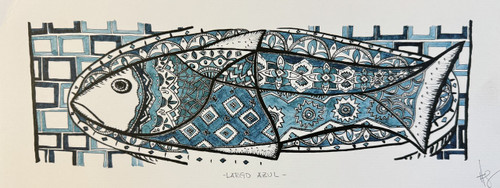 Agnes Fong, "Largo Azul" N.D. Offset, 4.25" X 12" #5984B