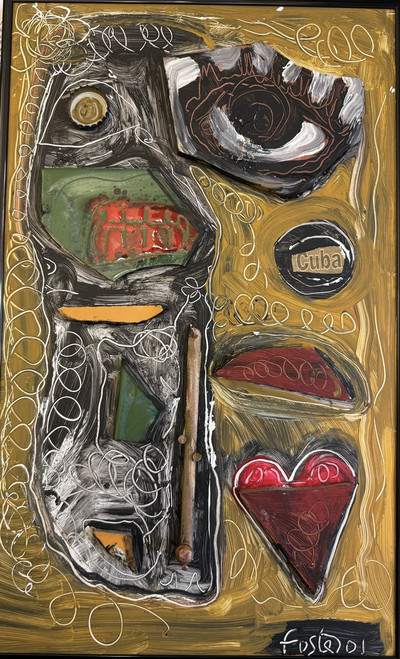 Fuster (José Rodríguez Fuster), Untitled, 2001. Mixed media on wood. 18" x 11". #5270B