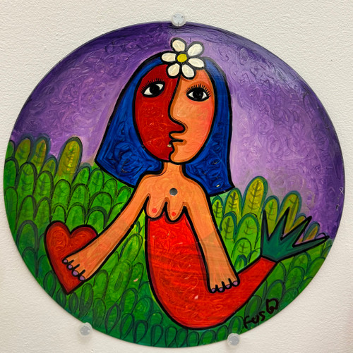 Fuster (José Rodríguez Fuster), Untitled, N.D. Acrylic on vinyl record. 12" diameter. #5796D