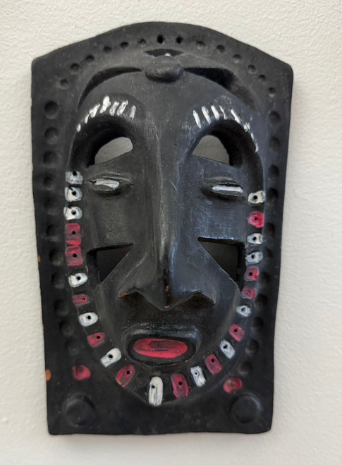 Unknown artist,                                                                                         Untitled, N.D. Clay mask.                  9” x 5” x 4”