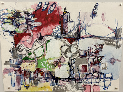 Julio Mendoza,               Untitled, 2001. Watercolor on paper.              15” x 20”                 #6155B