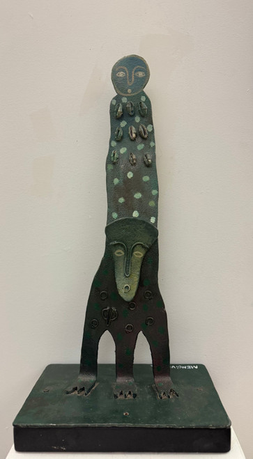 Manuel Mendive, Untitled, 2008. Mixed media: oil on cast iron and wood. 22" x 11.75" #6079C (SL)
