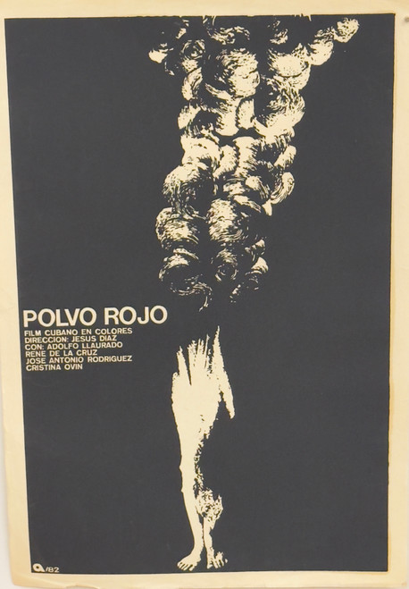 ICAIC (René Azcuy Cárdenas), "Polvo Rojo," 1982. Silkscreen poster, 30" × 20"