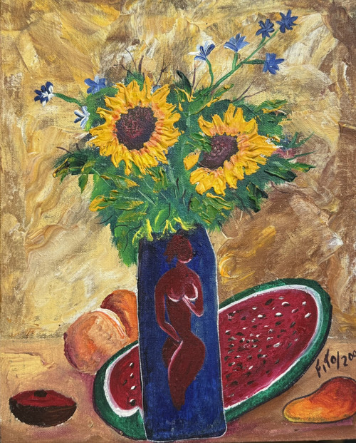 Fito (Adolfo Flores González), Untitled, 2000. Oil on canvas, 14" x 10"  #2035B