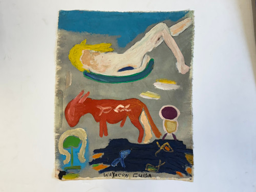 Wayacón (Julián Espinosa), Untitled, N.D. Mixed media on canvas.        14” X 11.5”       #5874B