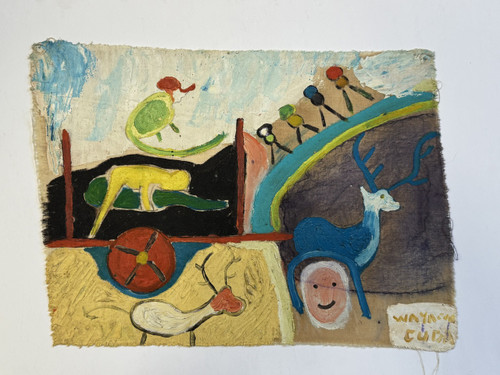 Wayacón (Julián Espinosa), Untitled, N.D. Mixed media on canvas.        9.5” x 13”    #5874F
