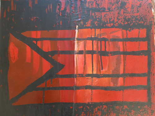Remberto Ramirez,                  "Whisper," 2013. Mixed media on wood.          21" x 20”.  #6128 (Sl)