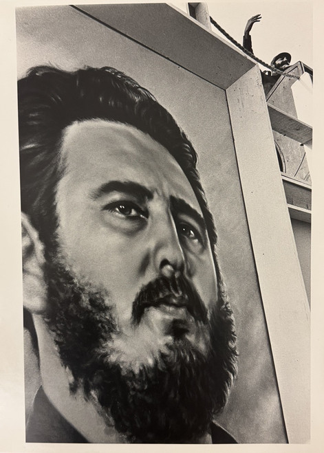 Lee Lockwood, Untitled (Castro above a Fidel Castro image, Santiago de Cuba), 1965. Silver gelatin print, 14" x 11"
