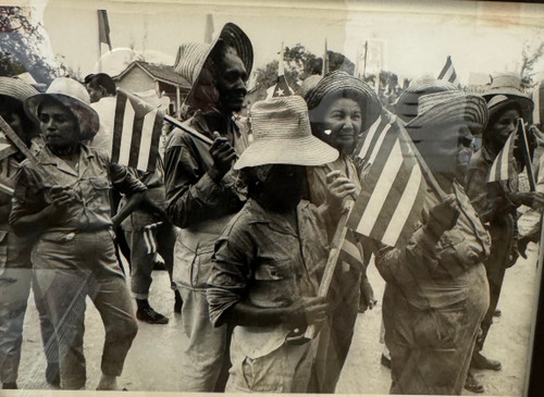 Lee Lockwood, Untitled (Worker en route to hear Fidel Castro speak), 1965. Silver gelatin print, 11" x 14"
