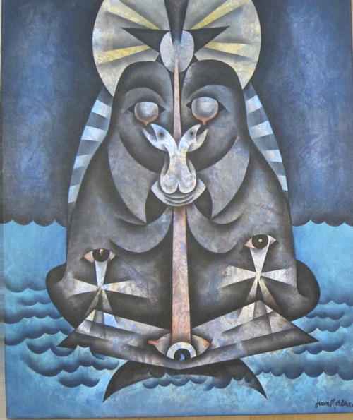 Juan Moreira  #4560. " La virgen de la tabla," 2006. Oil on canvas. 22.75" x 29."