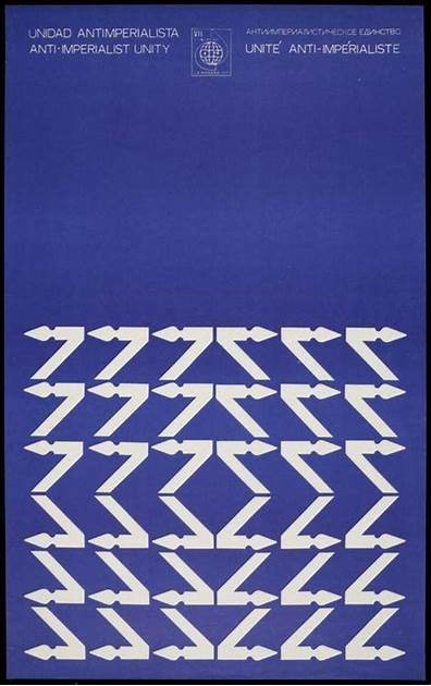 OSPAAAL (Felix Beltrán), "Anti-imperialist unity," 1971. Offset poster, 21.5" × 13.5"