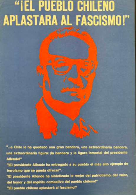 COR PCC (Unknown Artist), "El pueblo chileno aplastará al fascismo," c. 1974. Offset poster, 26" × 18"