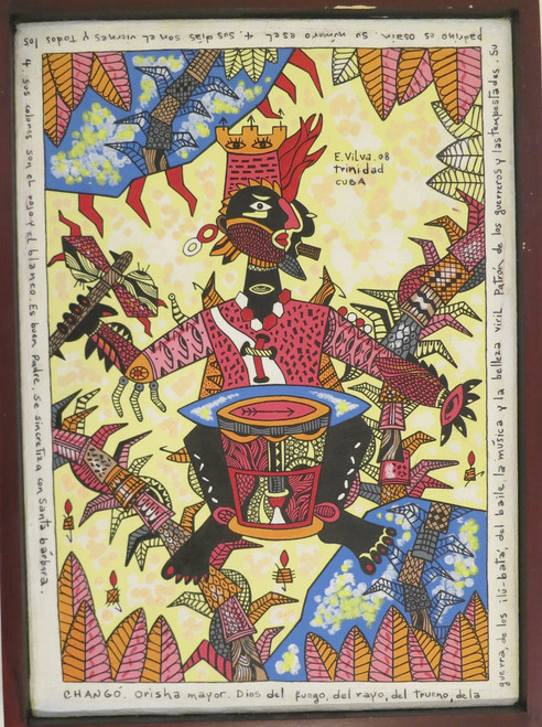 Vilva (Elio Vilva-Trujillo), "Chango" 2008. Acrylic on canvas, 14.5" x 10.5". #4811