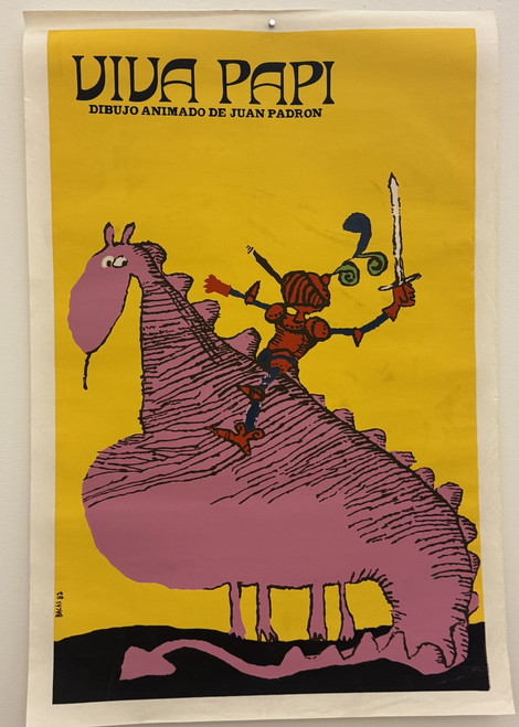 ICAIC (poster designer: Bachs [Eduardo Muñoz Bachs]), "Viva Papi," dibujo animado de Juan Padrón, 1980s. Silkscreen, 20" x 30".