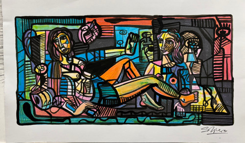Samuel Riera,  Untitled, 2025. Mixed media on paper. 7" × 11". #5557H