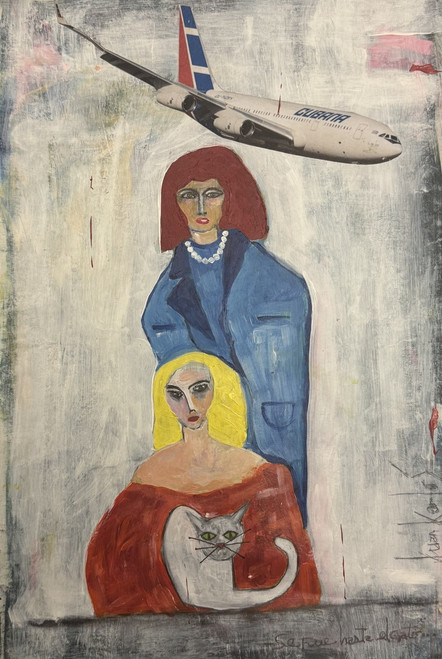 Juan Karlos Echeverría Franco,  “Se fue asta el gato,” N.D. Mixed media on paper. 16.5” x 11”        #5785B