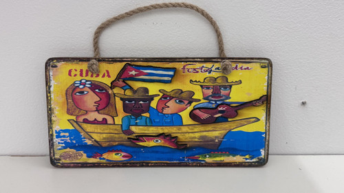 Fuster (José Rodríguez Fuster),  Fusterlandia wood wall hanging.  4” x 8”.  #5837X