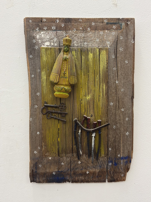 Remberto Ramirez, Untitled, 2017. Mixed media on wood.  16.5” x  11”.    #5276B