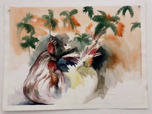 Roger Hechavarría, Untitled, 2000. Watercolor on paper, 17.5" x 23". #2262
