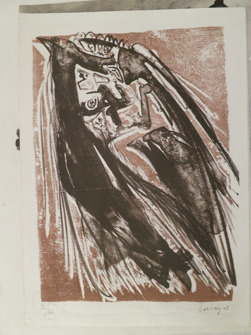 Lescay (Alberto Lescay Merencio) #8017. Untitled, 2008. Etching edition 11 of  12.  12 x 9 inches