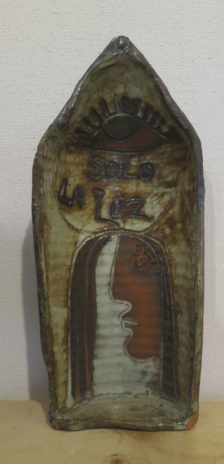 Fuster (José Rodríguez Fuster), "Solo la luz," N.D. Glazed clay sculpture. 9.5" x 2". #6509