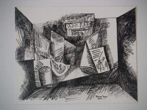 Nestor Vega, Untitled, 2001. Ink on paper.      9.5” x 11.5”             #2760