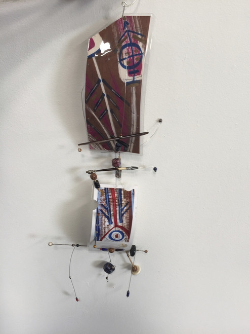 Osvaldo Castilla, Untitled (kite mobile) 2014. Mixed media: hanging mobile with found objects.    27" x 13”                                                                                 #6607