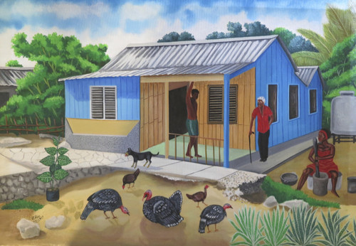 Osmar Peña Clavel, "los guanajos," 2017. Oil on canvas.                13.5" x 19"                    #6593