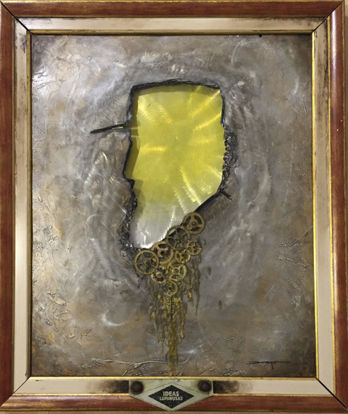 Dagoberto Driggs Dumois #6316.  "Ideas luminosas," 2016. Mixed media with candles. 27.5 x 23 Inches.