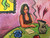 Angel Alonso #1009. "La espera," N.D. Watercolor on paper. 18.5 x 21 inches.