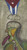 Juan Karlos Echeverria Franco #6444. "No por gusto," 2000. Oil on heavy canvas. 19 x 11.5 inches