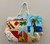 Canvas hand-painted double-sided tote bag.               Bag dimensions: 14" × 20" × 1" gusset,                            20" from top of strap to bottom of bag,                         #424C