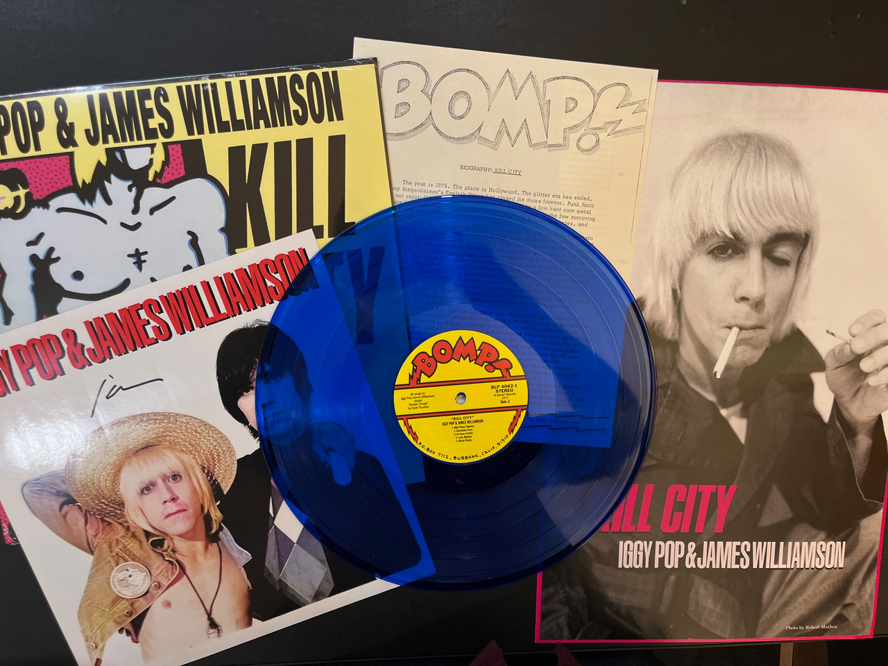 IGGY POP -SET #3 with AUTOGRAPH! KILL CITY on BOMP, BIO