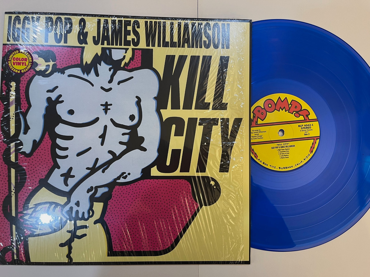 IGGY POP - KILL CITY- ORIGINAL MIX ON BOMP- BLUE VINYL