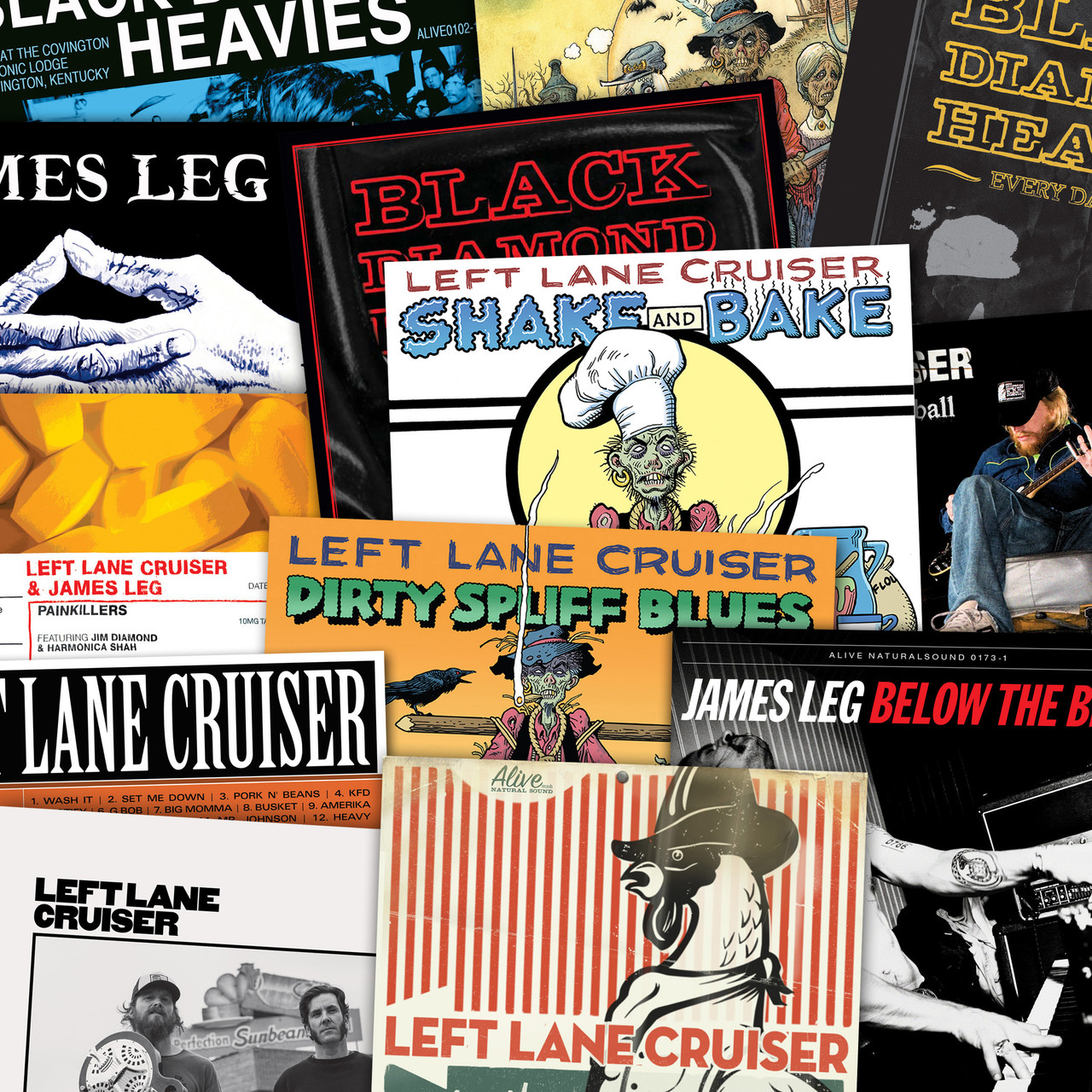 LEFT LANE CRUISER /BLACK DIAMOND HEAVIES/JAMES LEG /KING MUD - 15