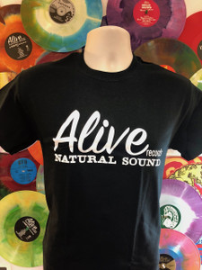 ALIVE LOGO on BLACK SHORT SLEEVED SHIRT- SALE! ALIVE LOGO on BLACK SHORT SLEEVED SHIRT- SALE!