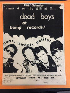 DEAD BOYS --AT THE BOMP STORE 1980 FLIER FROM BOMP STORE - COPY FROM THE BOMP COLLECTION DEAD BOYS --AT THE BOMP STORE 1980 FLIER FROM BOMP STORE - COPY FROM THE BOMP COLLECTION